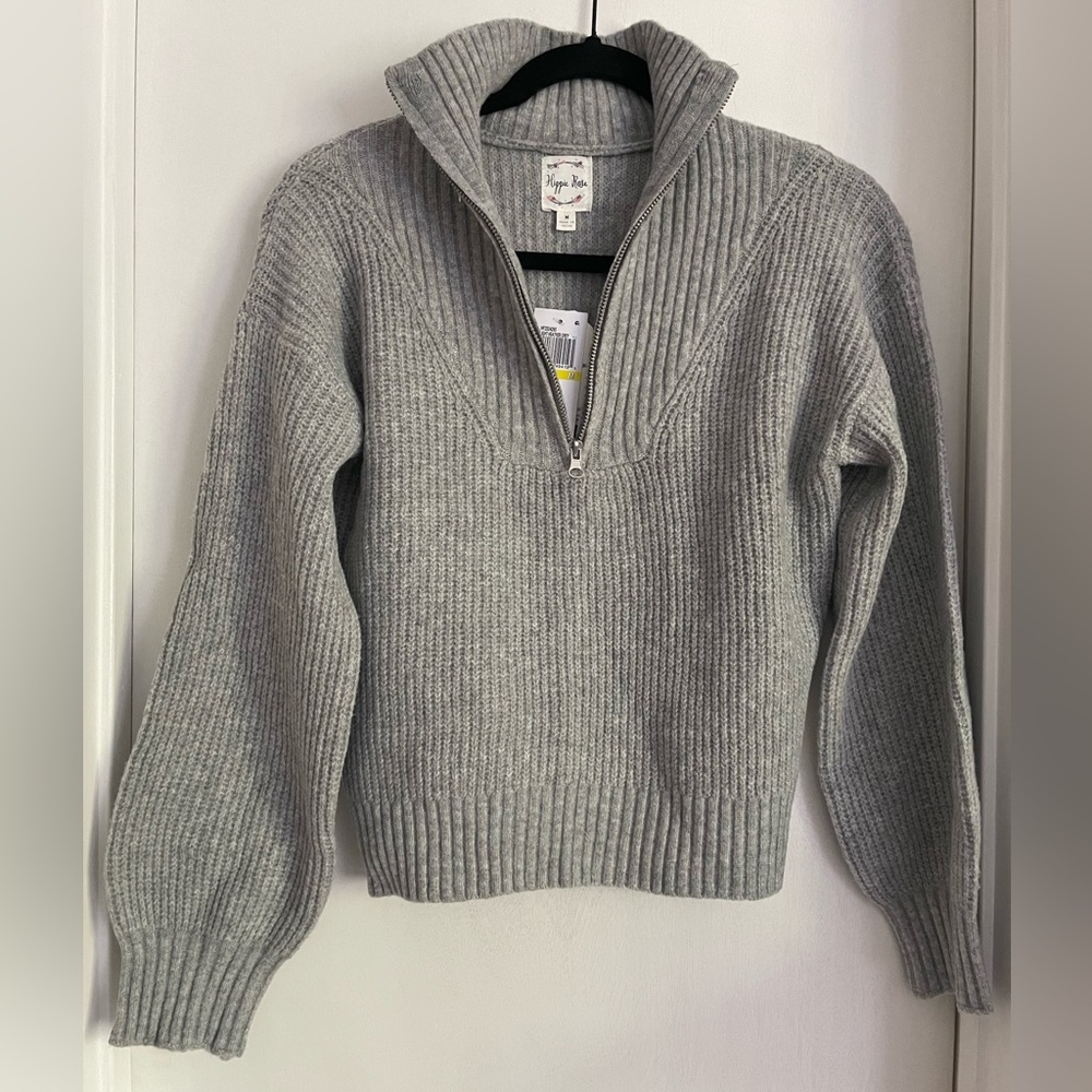 Hippie Rose Half-Zip Sweater